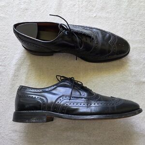 Allen Edmonds Dress Shoes 10.5 C Mcallister Wingtip Oxford Black Leather Lace Up
